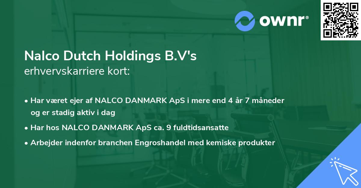 Nalco Dutch Holdings B.V's erhvervskarriere kort