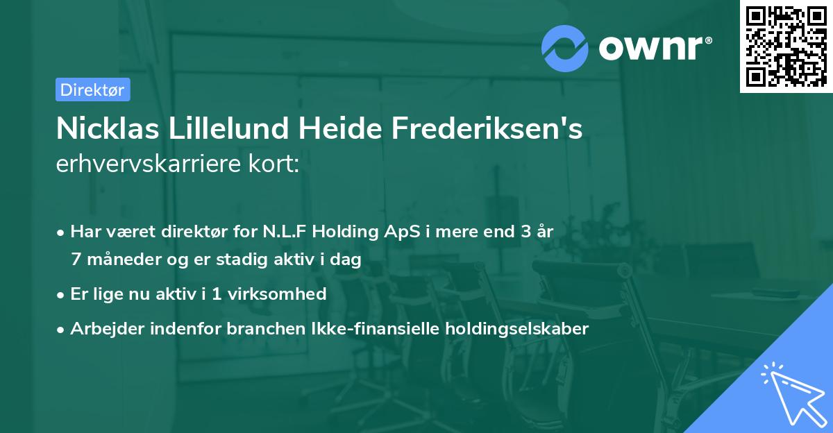 Nicklas Lillelund Heide Frederiksen's erhvervskarriere kort