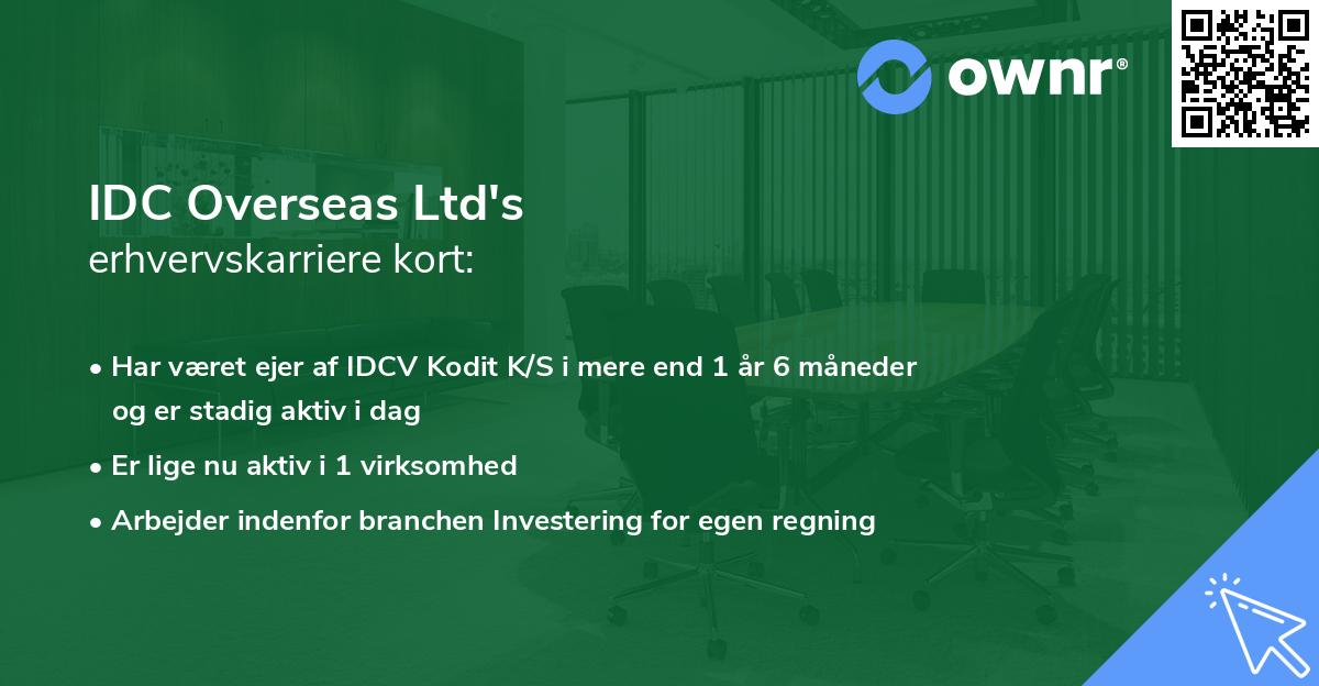 IDC Overseas Ltd's erhvervskarriere kort