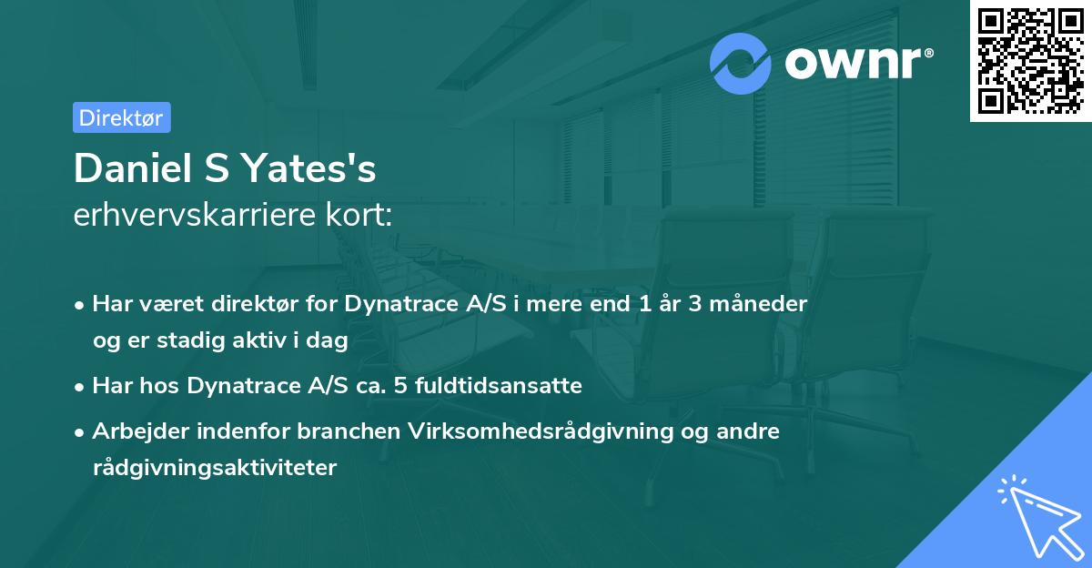 Daniel S Yates's erhvervskarriere kort