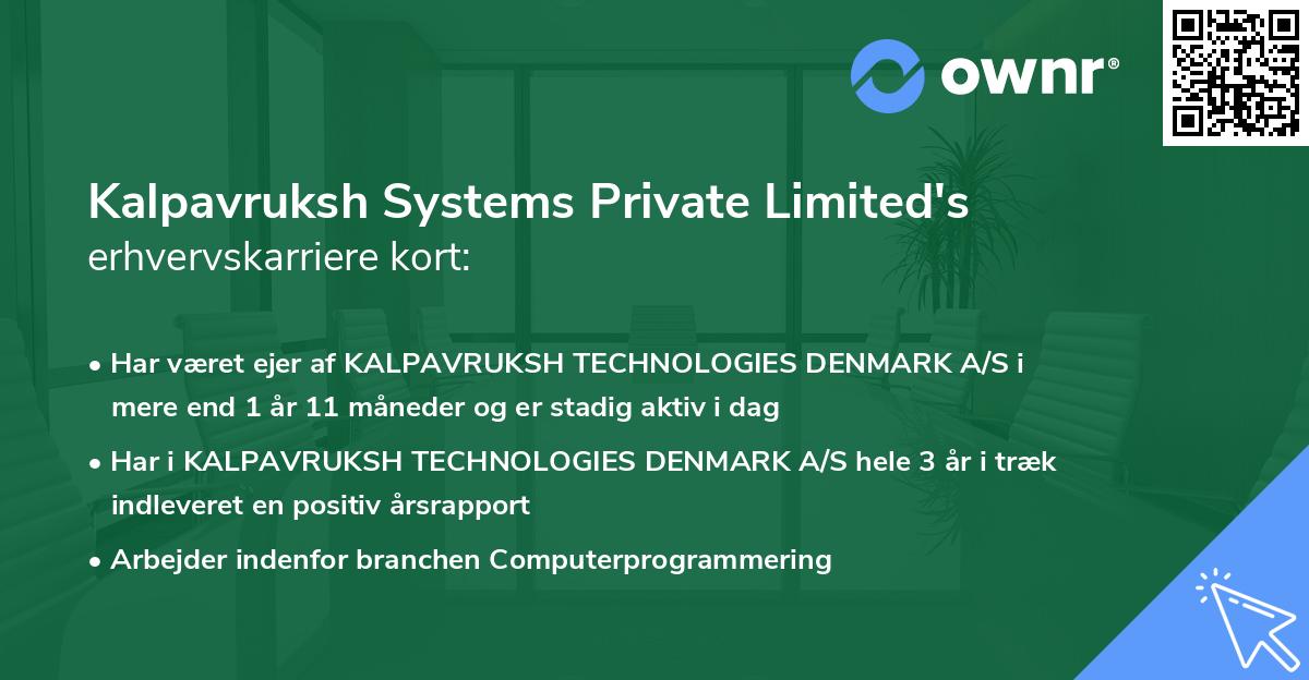 Kalpavruksh Systems Private Limited's erhvervskarriere kort