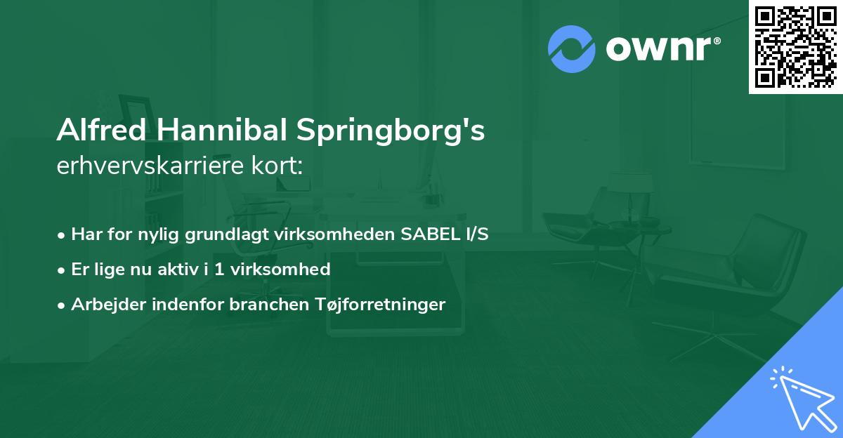 Alfred Hannibal Springborg's erhvervskarriere kort