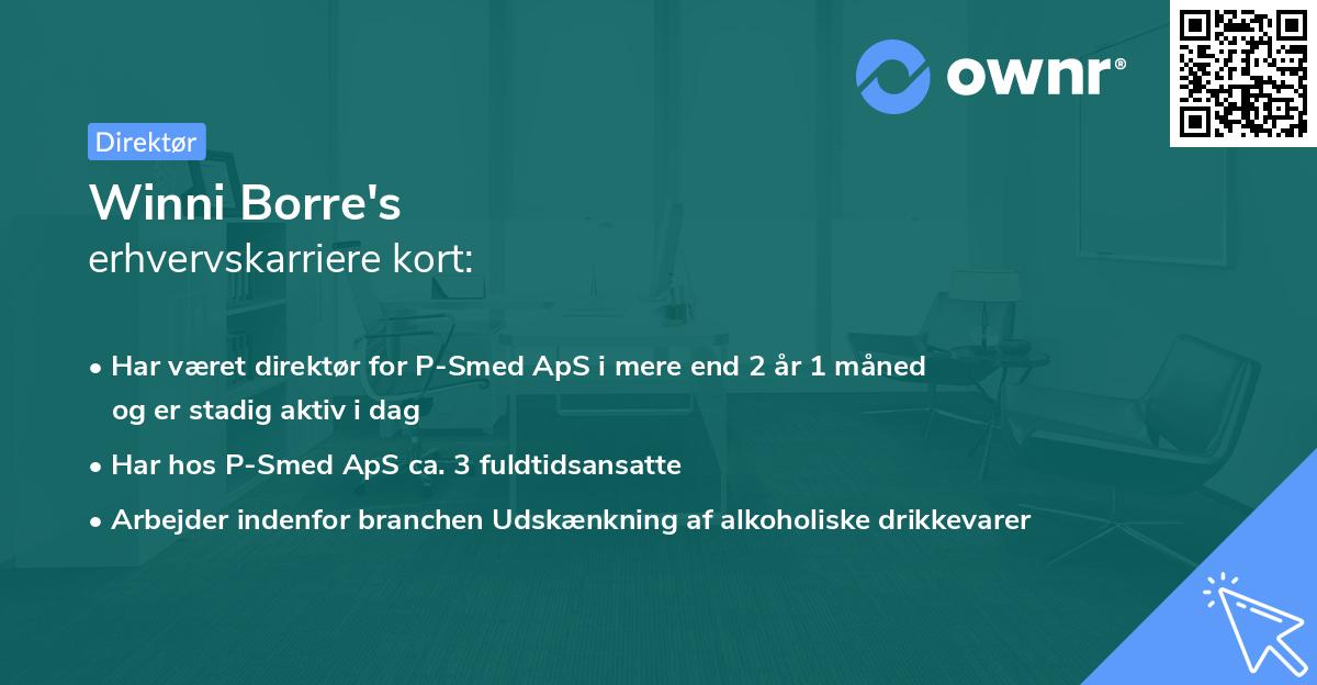 Winni Borre's erhvervskarriere kort