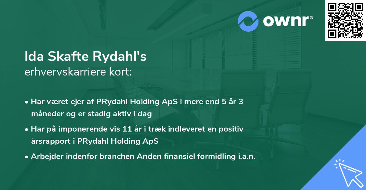 Ida Skafte Rydahl's erhvervskarriere kort