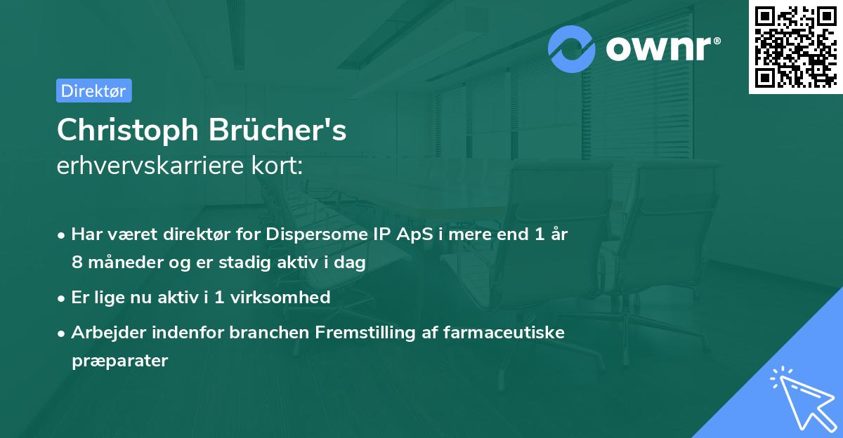 Christoph Brücher's erhvervskarriere kort