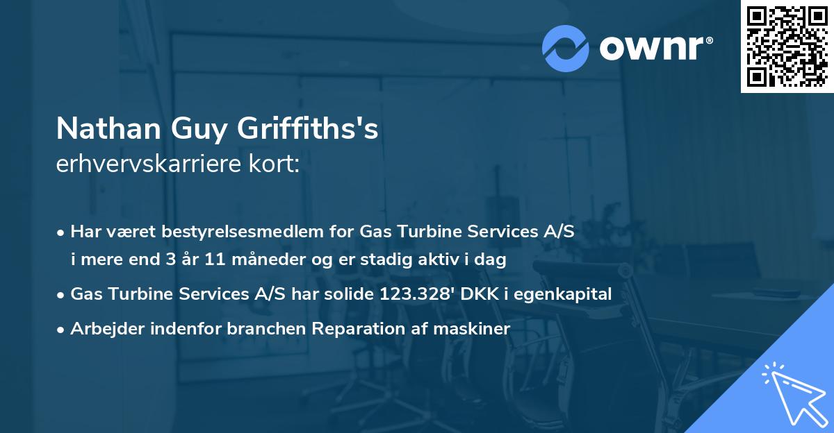 Nathan Guy Griffiths's erhvervskarriere kort