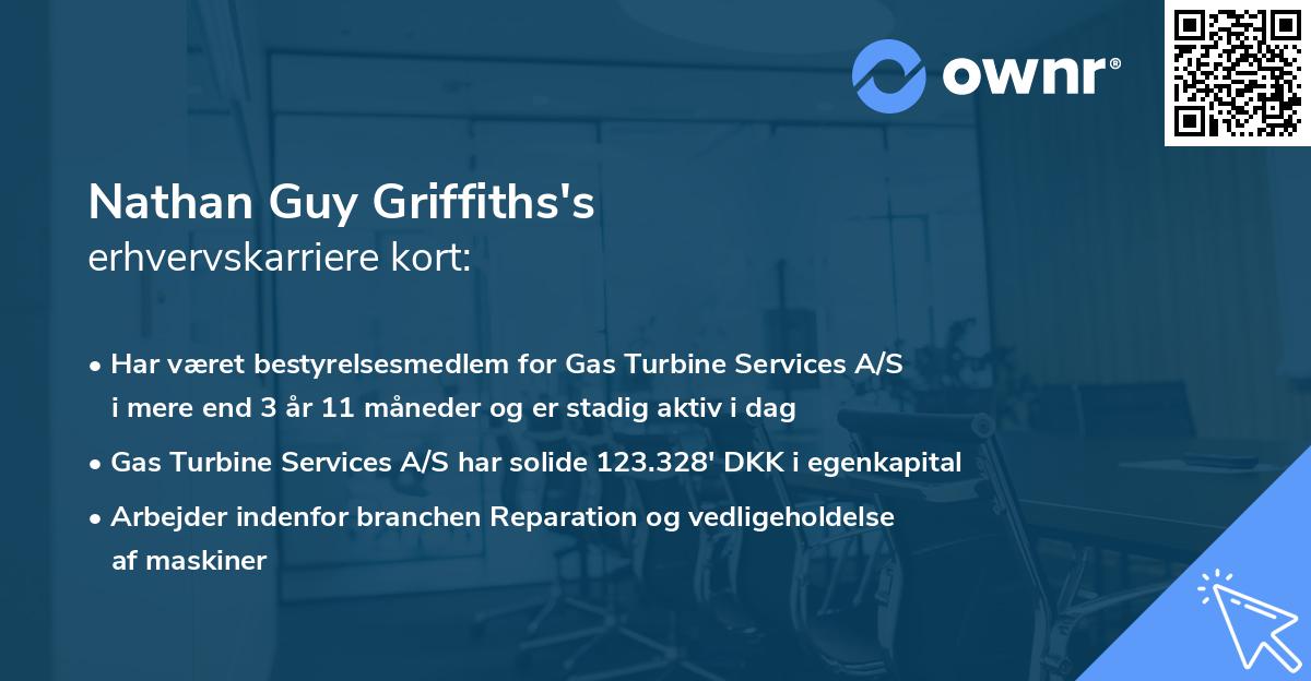 Nathan Guy Griffiths's erhvervskarriere kort