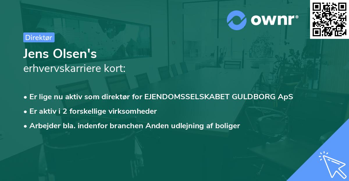 Jens Olsen's erhvervskarriere kort