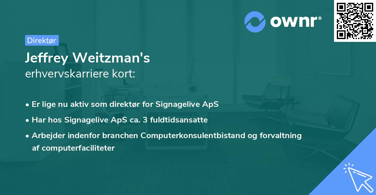 Jeffrey Weitzman's erhvervskarriere kort