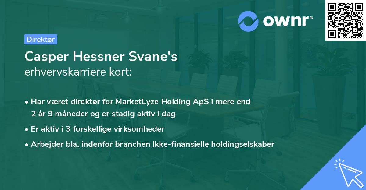 Casper Hessner Svane's erhvervskarriere kort
