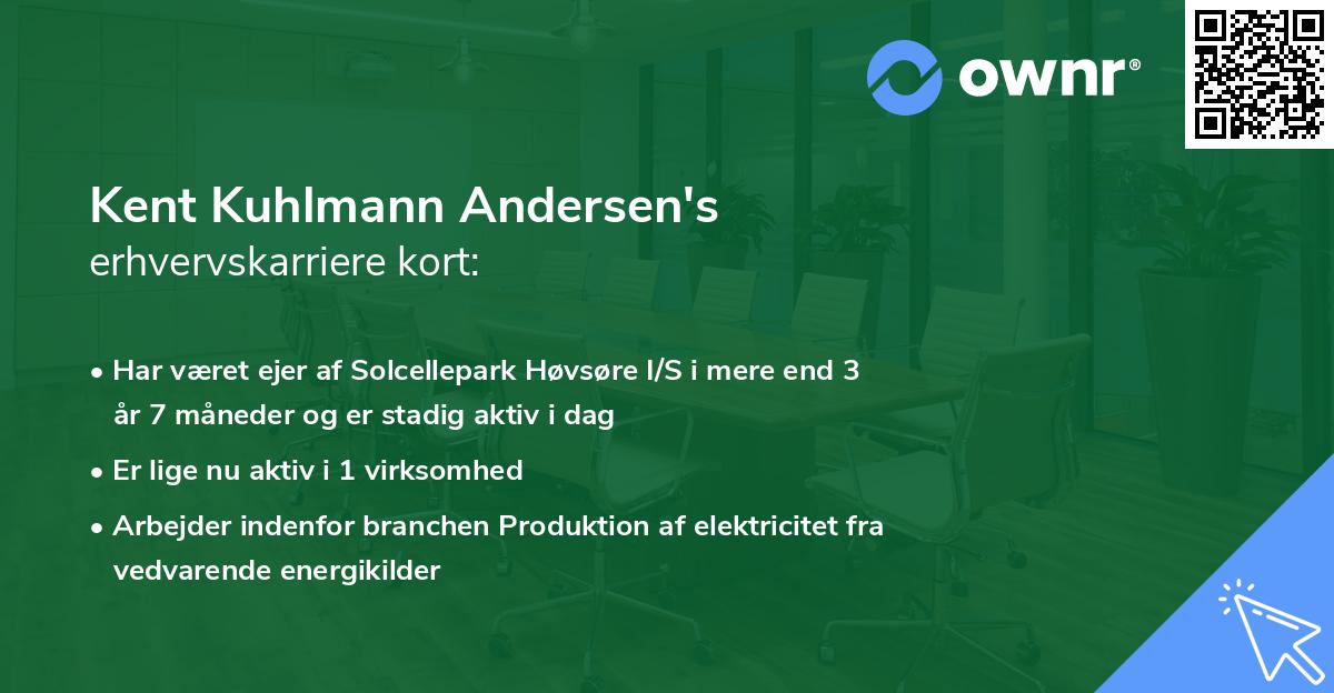 Kent Kuhlmann Andersen's erhvervskarriere kort