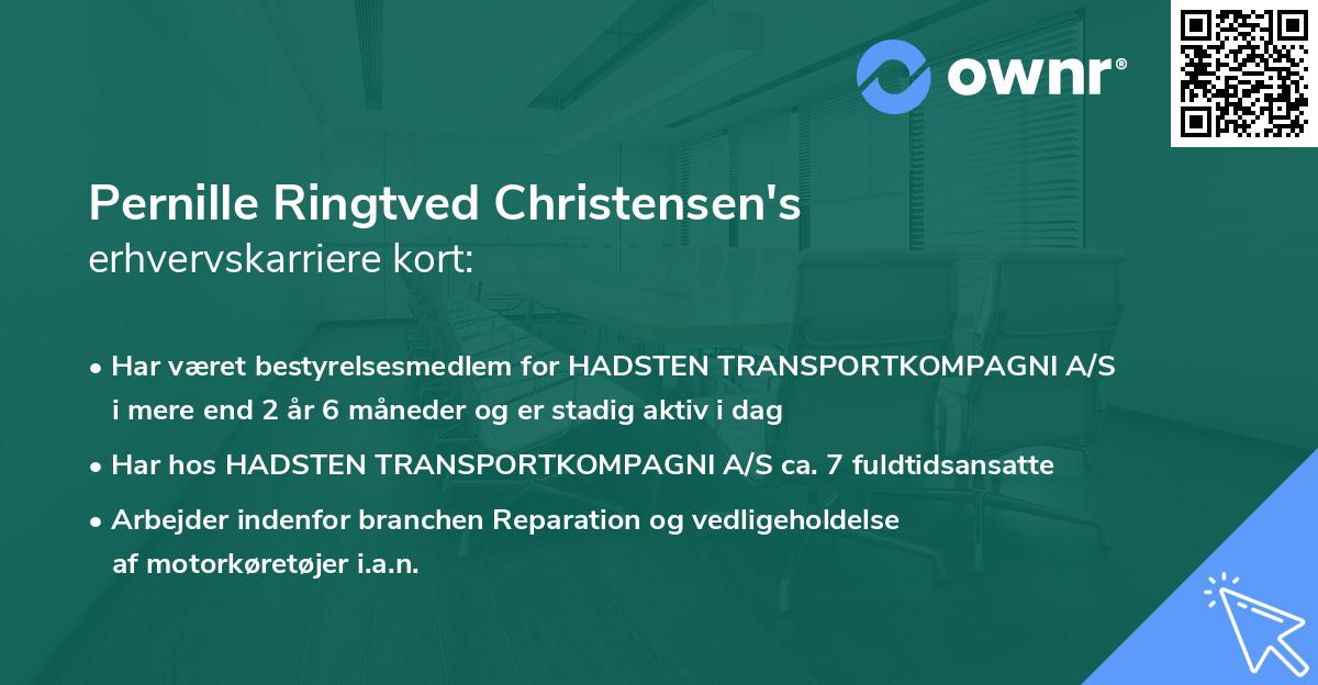 Pernille Ringtved Christensen's erhvervskarriere kort