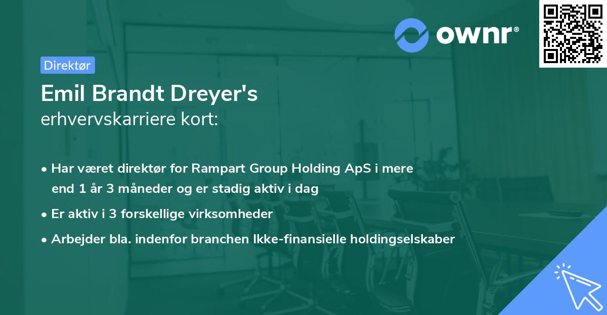 Emil Brandt Dreyer's erhvervskarriere kort