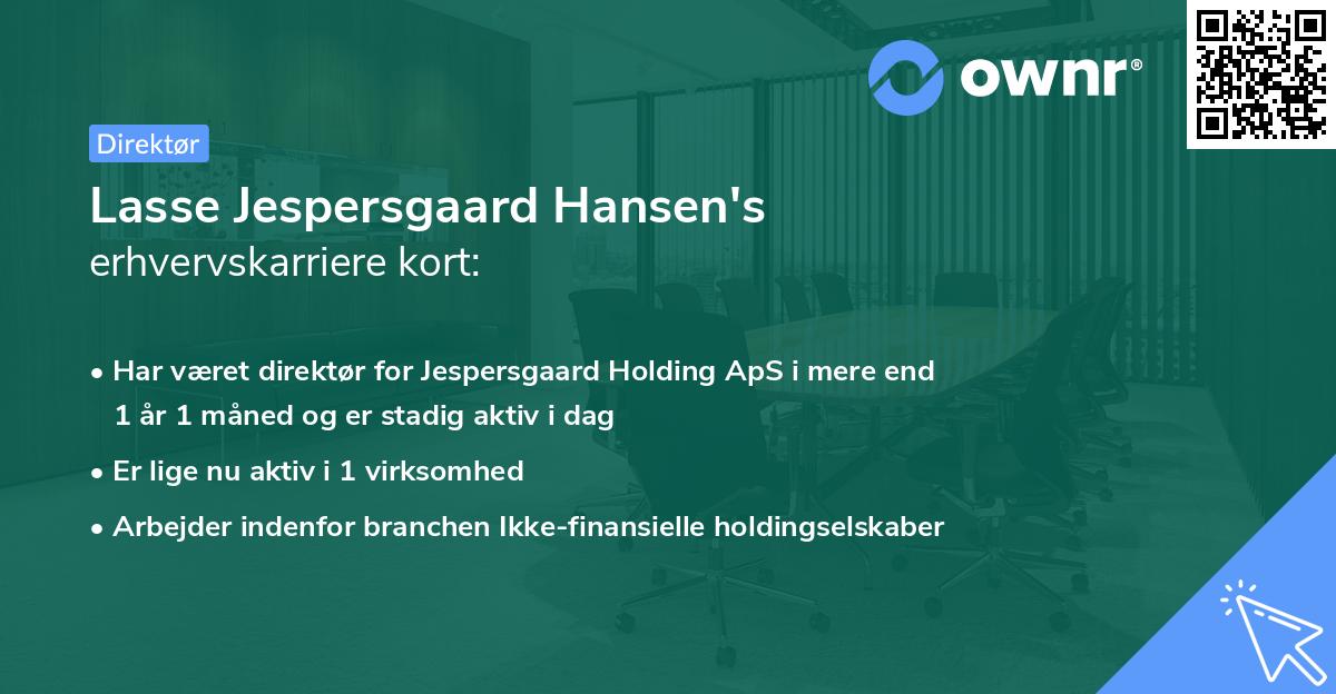 Lasse Jespersgaard Hansen's erhvervskarriere kort