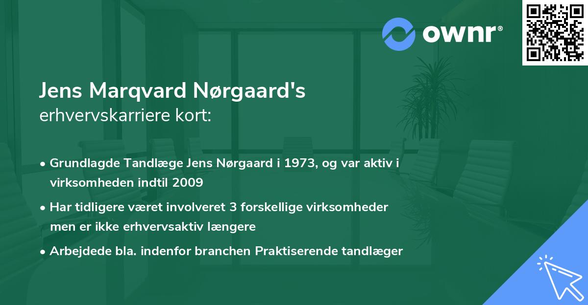 Jens Marqvard Nørgaard's erhvervskarriere kort