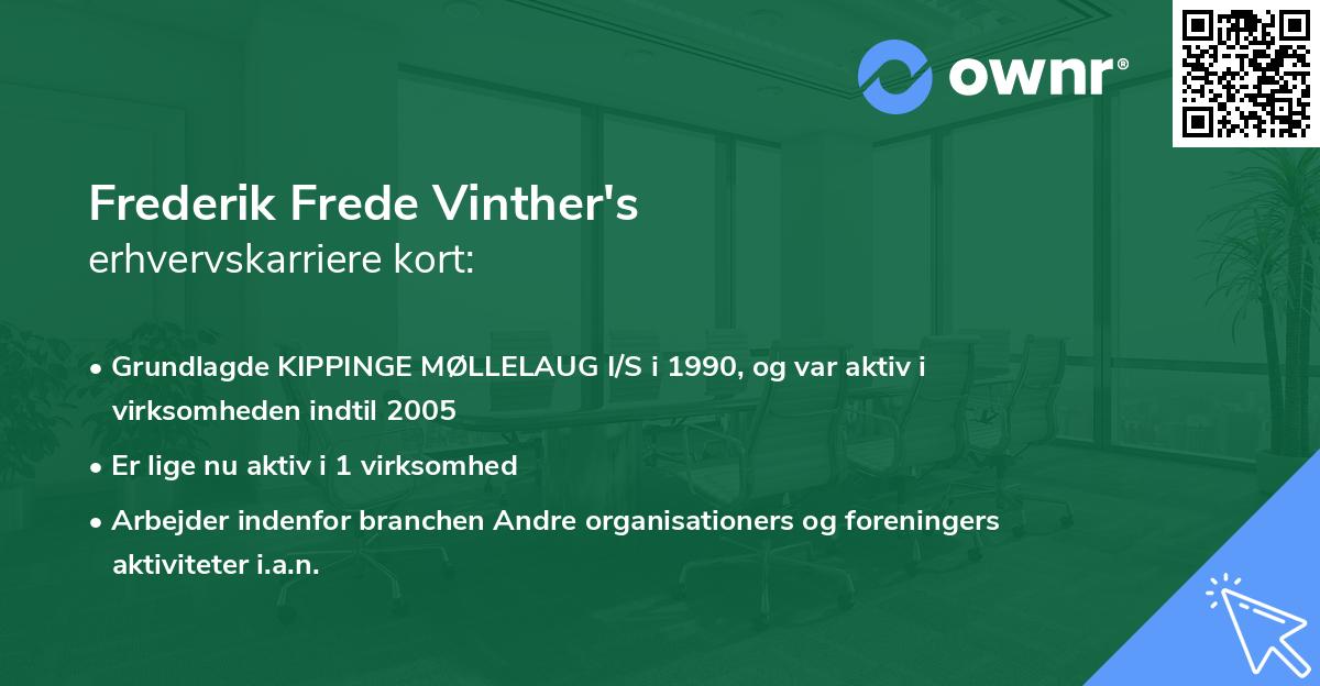 Frederik Frede Vinther's erhvervskarriere kort