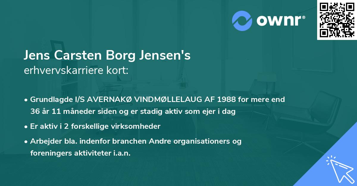 Jens Carsten Borg Jensen's erhvervskarriere kort