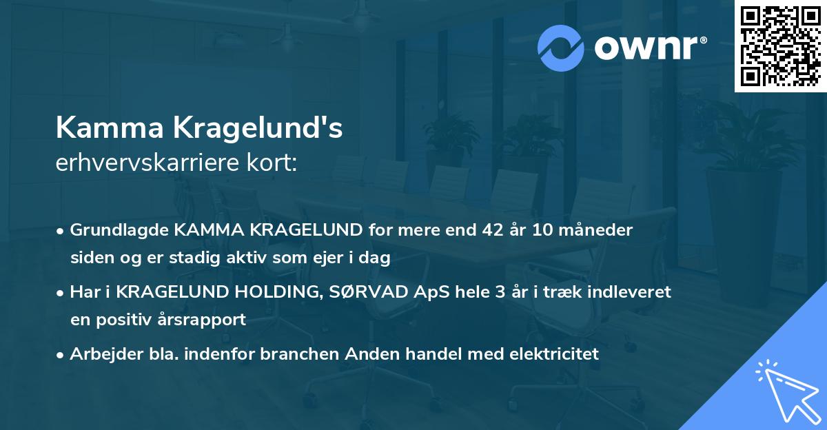 Kamma Kragelund's erhvervskarriere kort