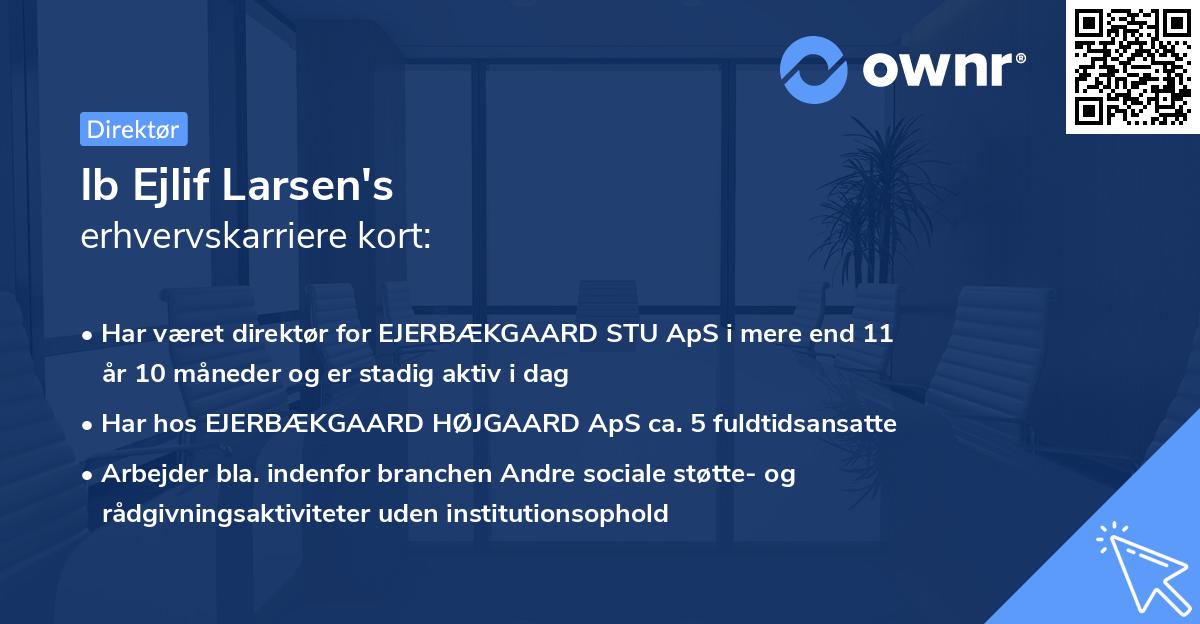 Ib Ejlif Larsen's erhvervskarriere kort