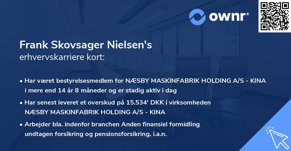 Frank Skovsager Nielsen's erhvervskarriere kort