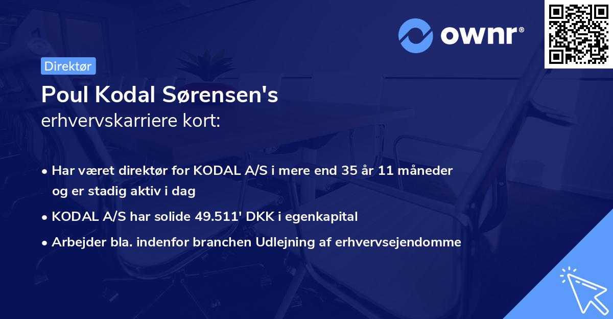 Poul Kodal Sørensen's erhvervskarriere kort