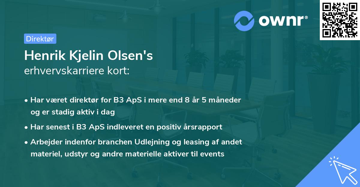 Henrik Kjelin Olsen's erhvervskarriere kort