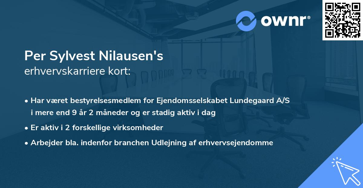 Per Sylvest Nilausen's erhvervskarriere kort