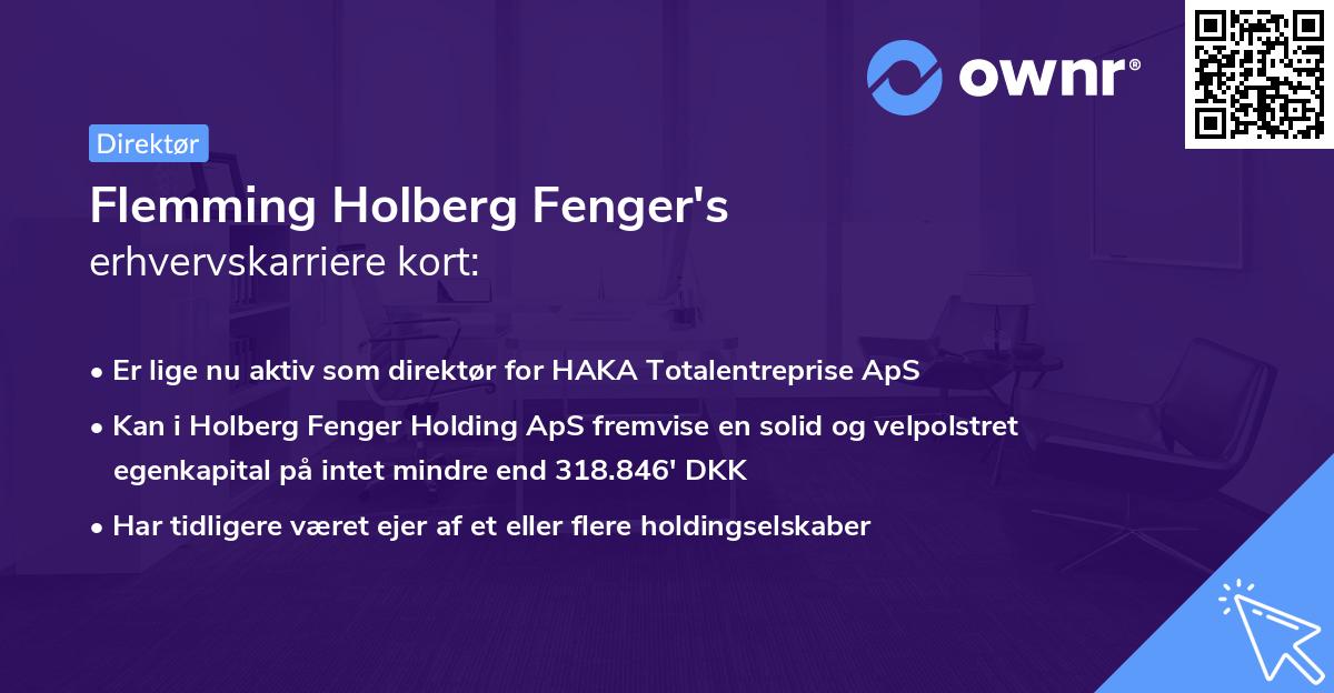 Flemming Holberg Fenger's erhvervskarriere kort