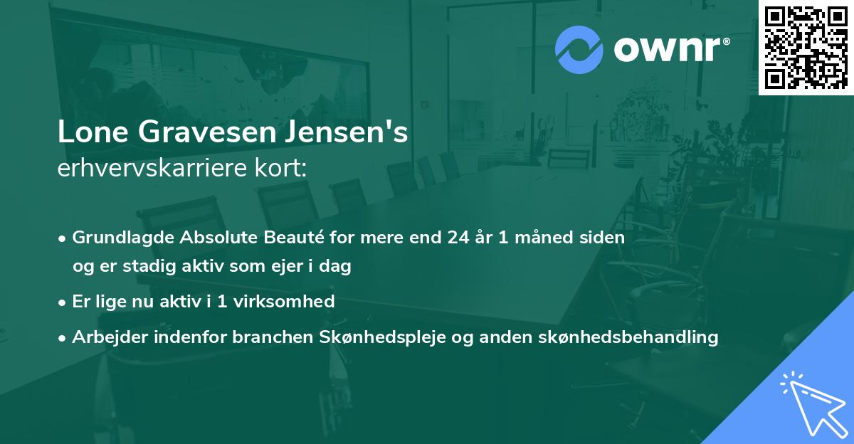 Lone Gravesen Jensen's erhvervskarriere kort