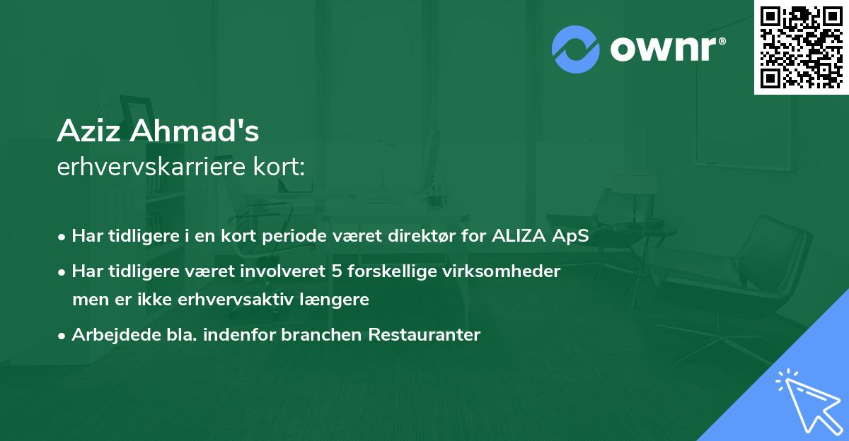 Aziz Ahmad's erhvervskarriere kort