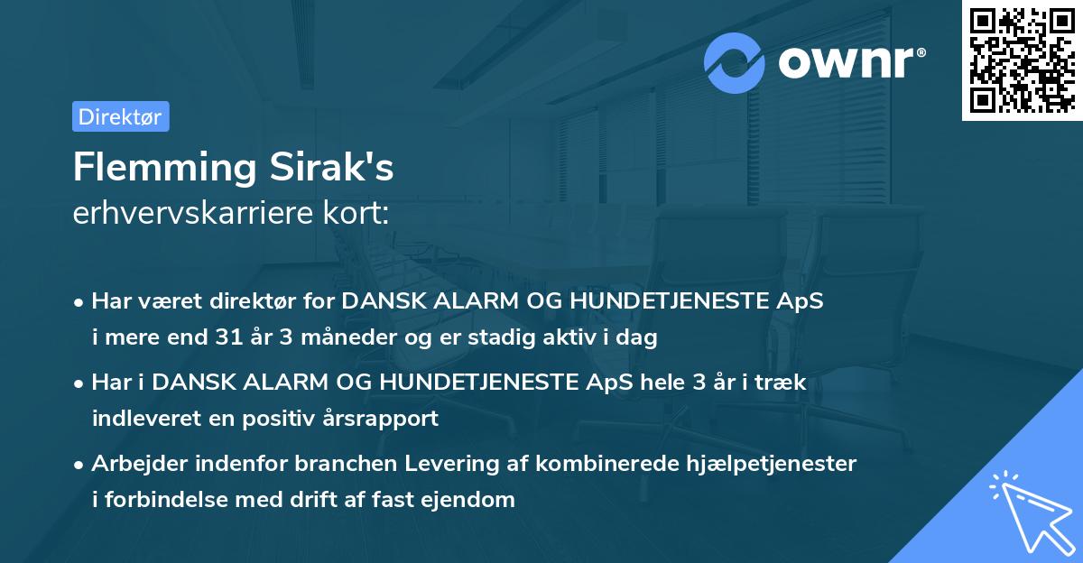 Flemming Sirak's erhvervskarriere kort