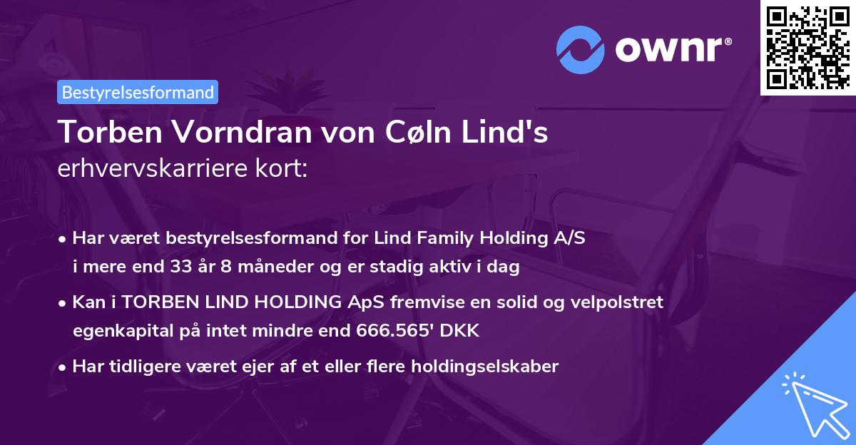 Torben Vorndran von Cøln Lind's erhvervskarriere kort