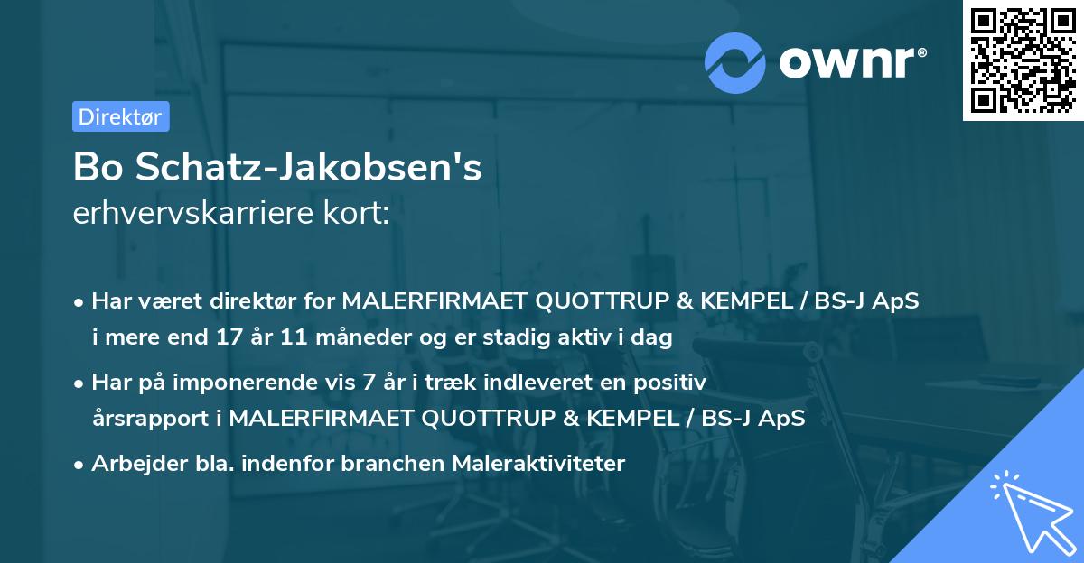 Bo Schatz-Jakobsen's erhvervskarriere kort
