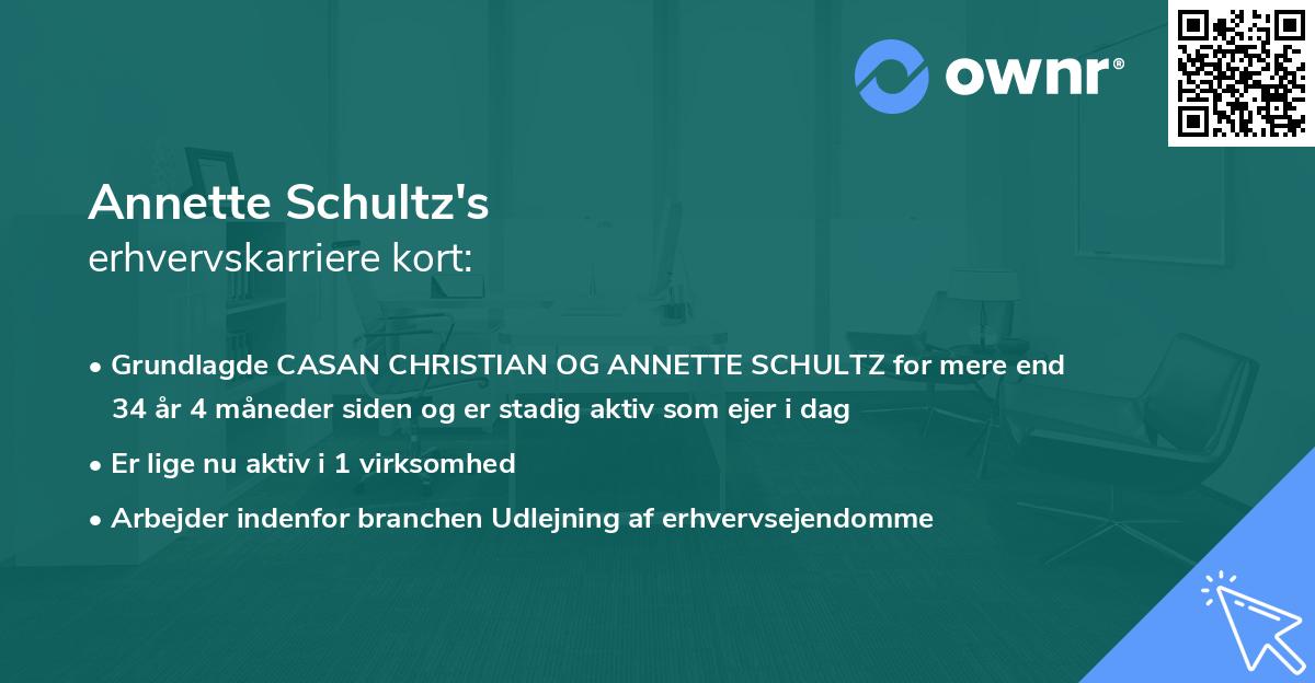 Annette Schultz's erhvervskarriere kort