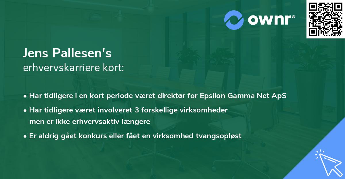 Jens Pallesen's erhvervskarriere kort