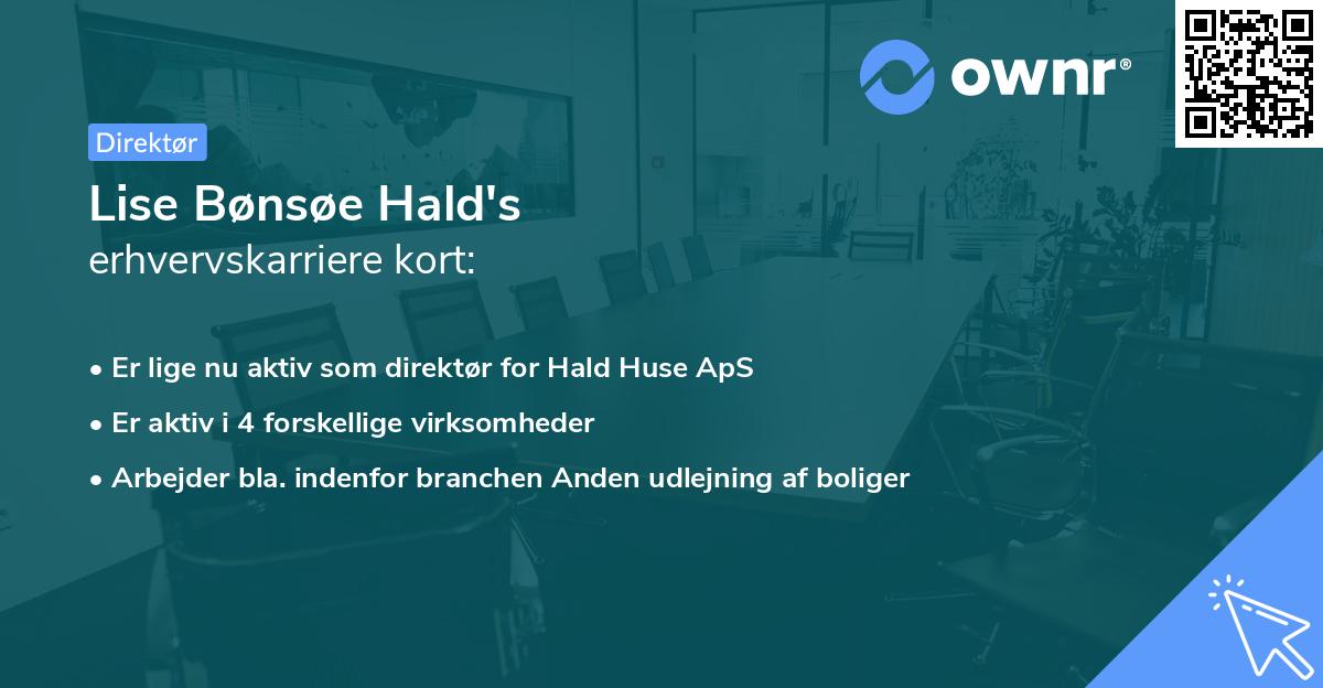 Lise Bønsøe Hald's erhvervskarriere kort