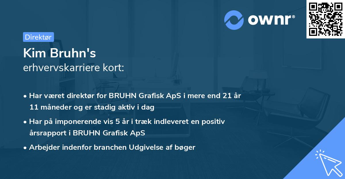 Kim Bruhn's erhvervskarriere kort