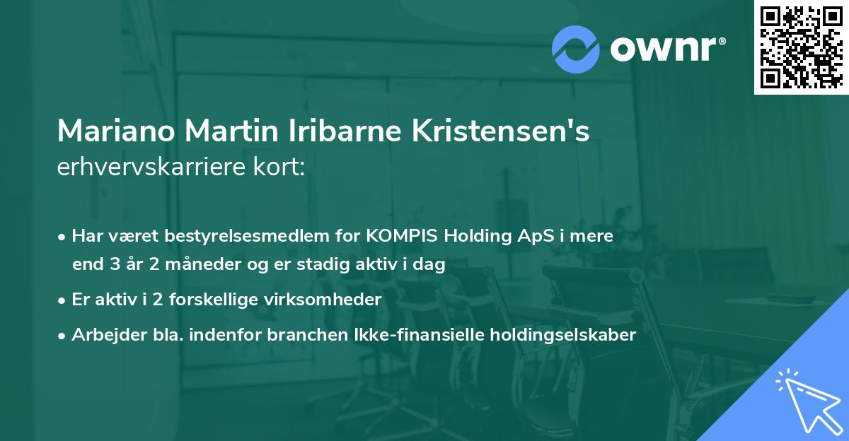 Mariano Martin Iribarne Kristensen's erhvervskarriere kort