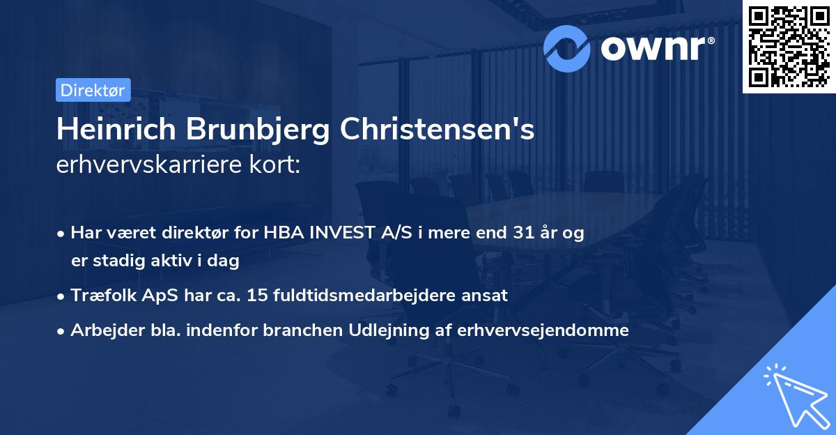 Heinrich Brunbjerg Christensen's erhvervskarriere kort