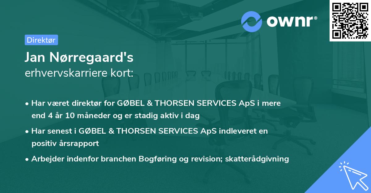 Jan Nørregaard's erhvervskarriere kort