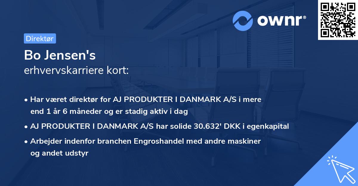 Bo Jensen's erhvervskarriere kort