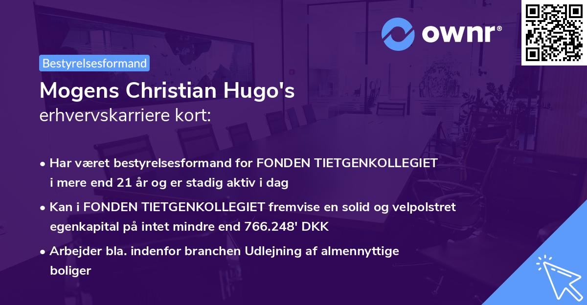 Mogens Christian Hugo's erhvervskarriere kort