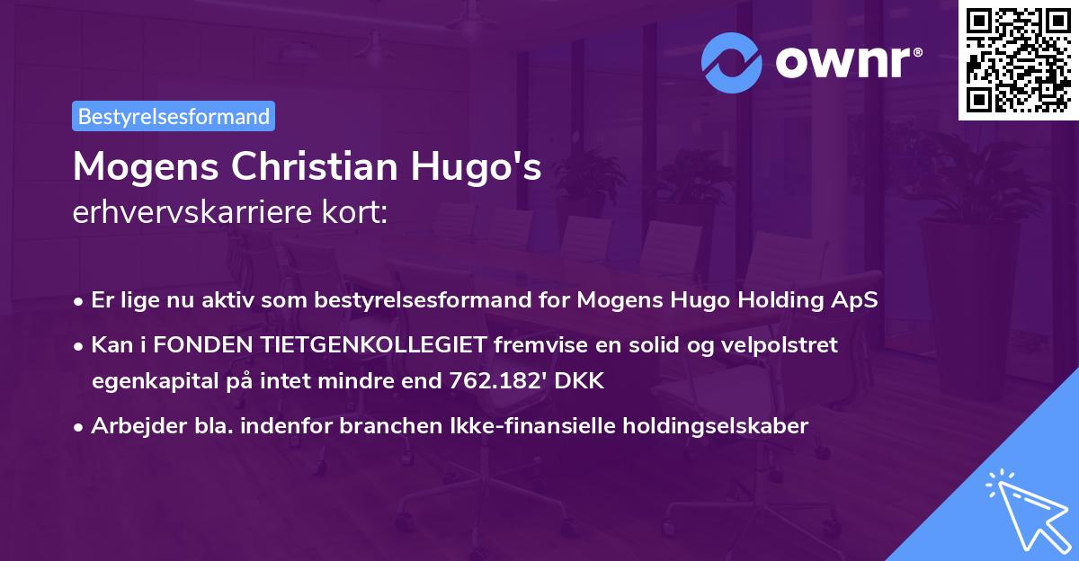 Mogens Christian Hugo's erhvervskarriere kort