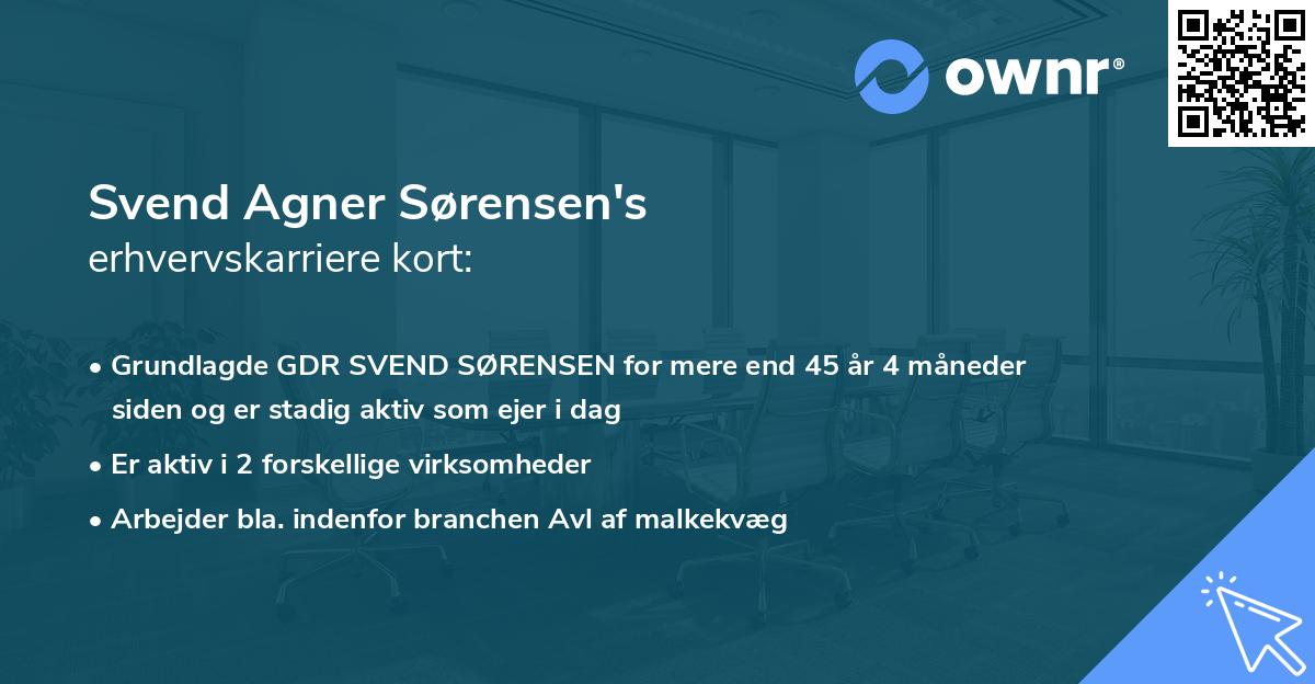 Svend Agner Sørensen's erhvervskarriere kort