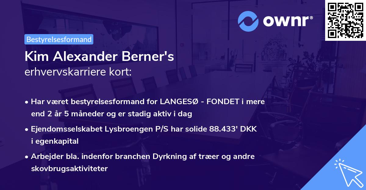 Kim Alexander Berner's erhvervskarriere kort