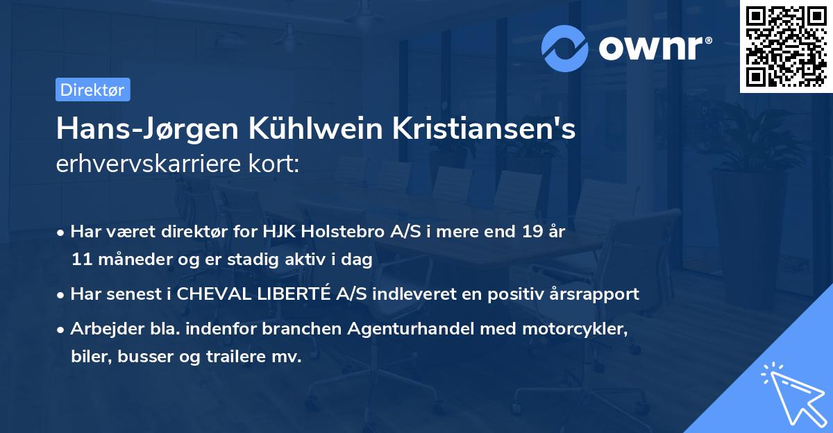 Hans-Jørgen Kühlwein Kristiansen's erhvervskarriere kort
