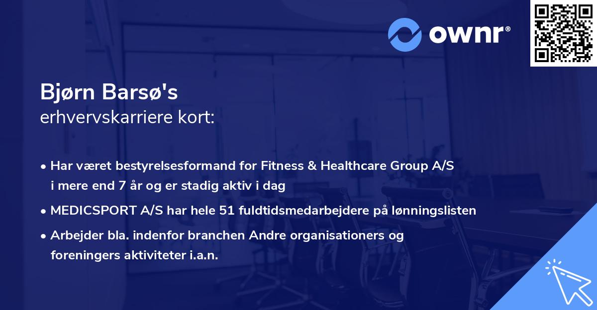 Bjørn Barsø's erhvervskarriere kort