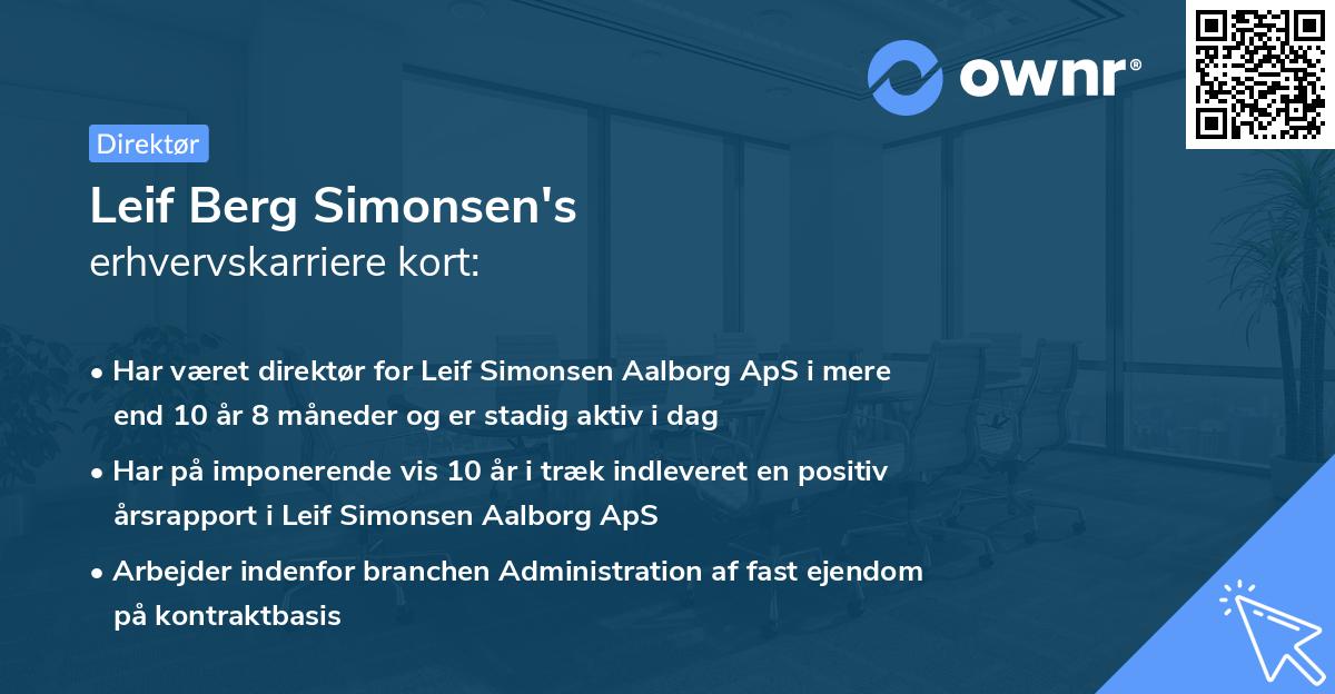 Leif Berg Simonsen's erhvervskarriere kort