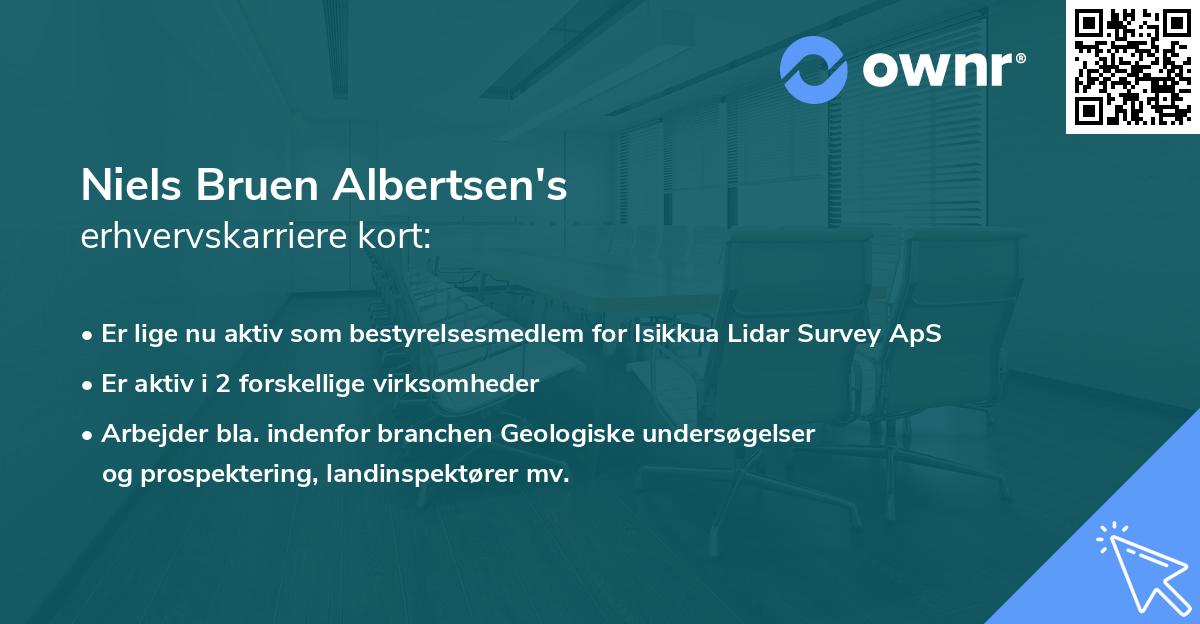 Niels Bruen Albertsen's erhvervskarriere kort