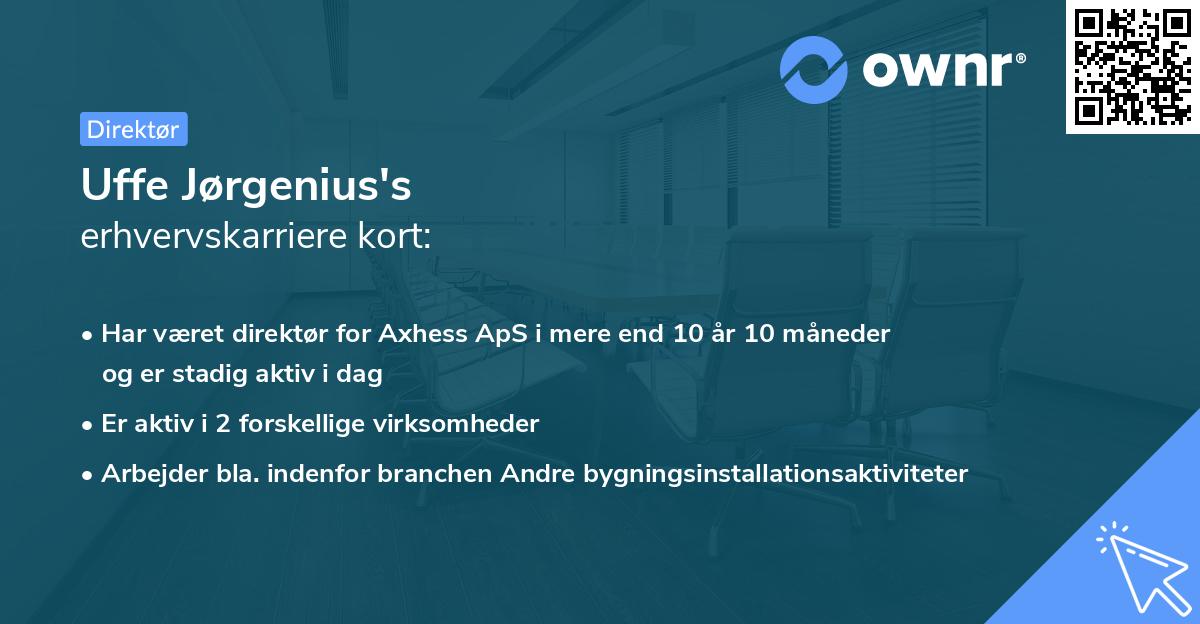 Uffe Jørgenius's erhvervskarriere kort